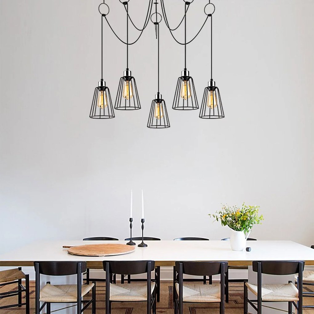 Chandelier Tel – Preto – Diâmetro 115 cm, Altura 130 cm