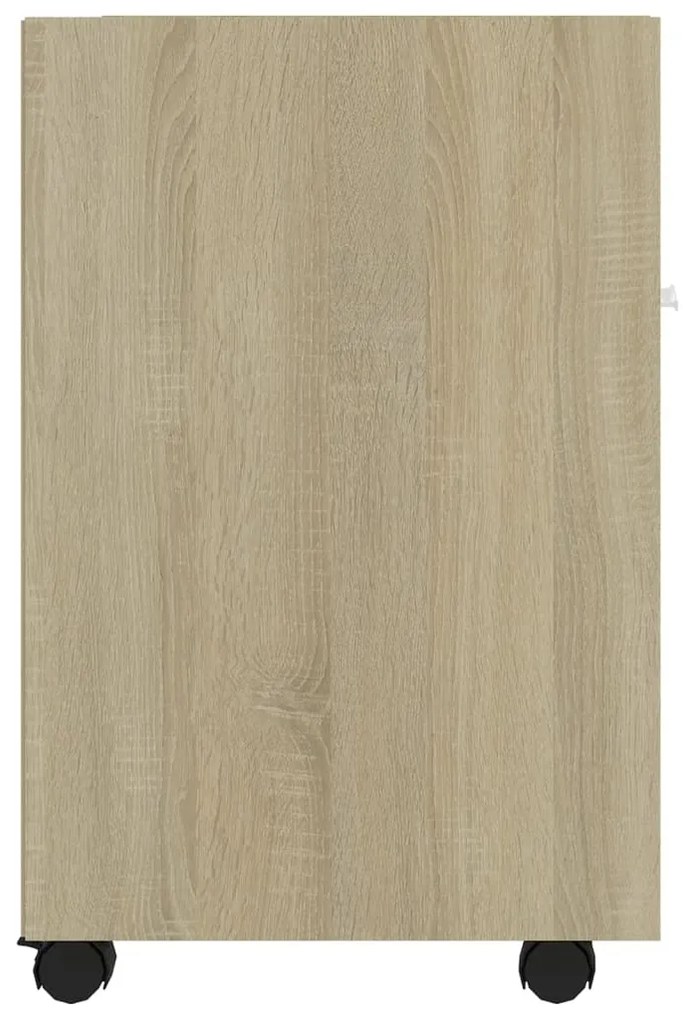 Móvel de apoio com rodas 33x38x60 cm contraplacado carv. sonoma
