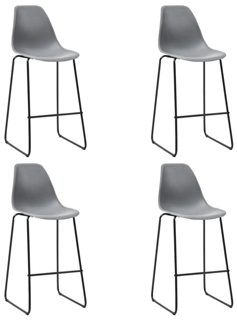 281504 vidaXL Bar Stools 4 pcs Grey Plastic