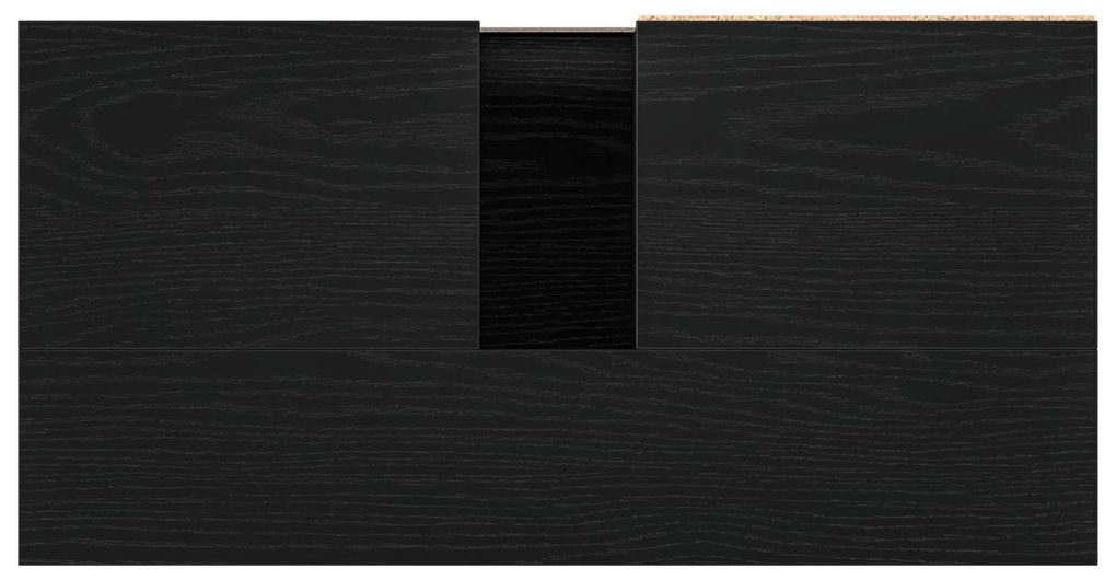 Armário de pia de banheiro vidaXL Preto Carvalho 65x33x60 cm Madeira e