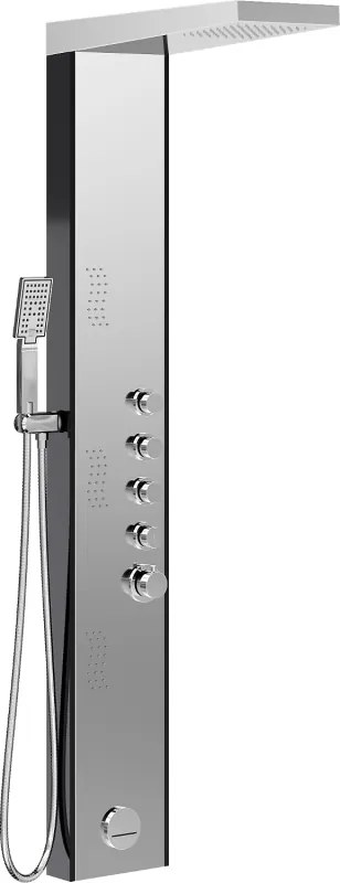 Mexen Damon painel de duche com bica, cromado/preto - 7623-04-17