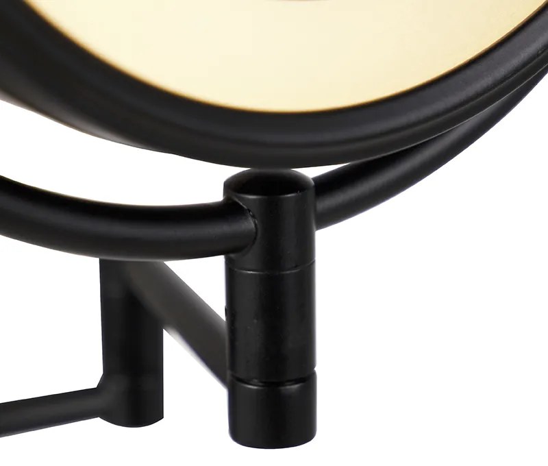 Espelho de parede design preto com LED ajustável IP44 com puxador - Vicino