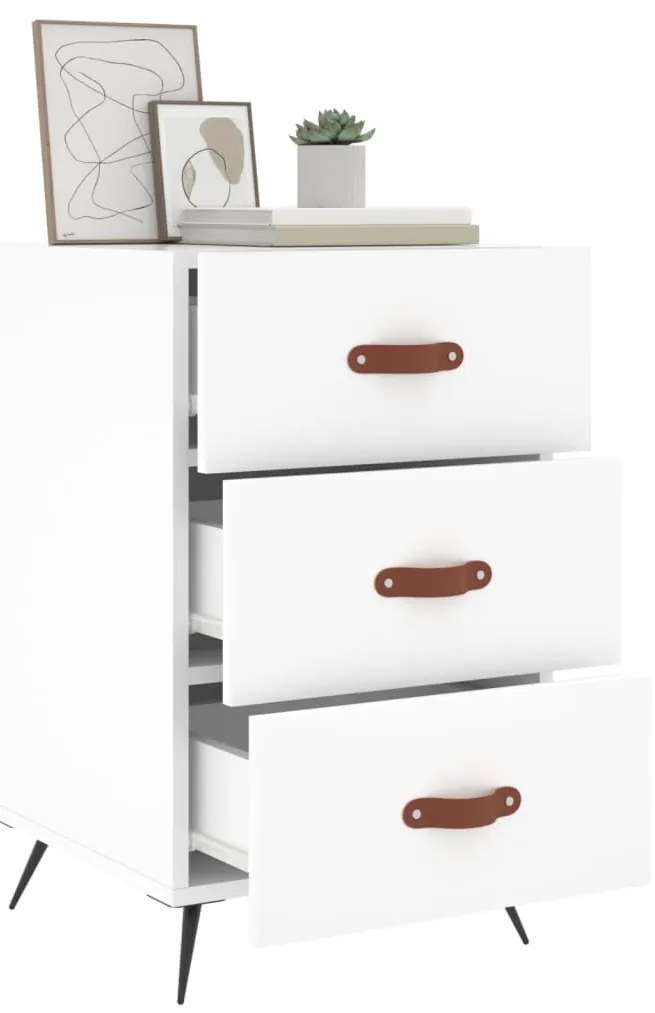 Mesa de cabeceira 40x40x66 cm derivados de madeira branco