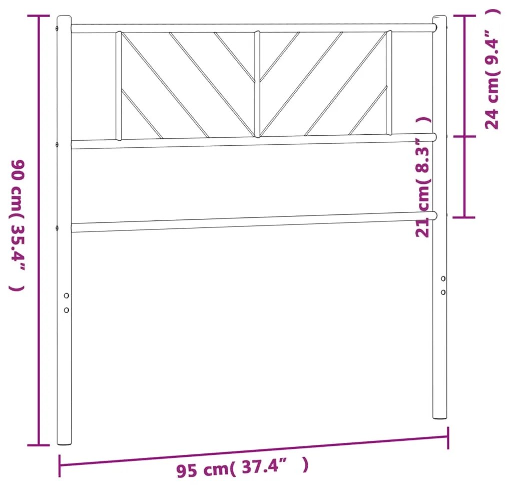 Cabeceira de cama 90 cm metal preto