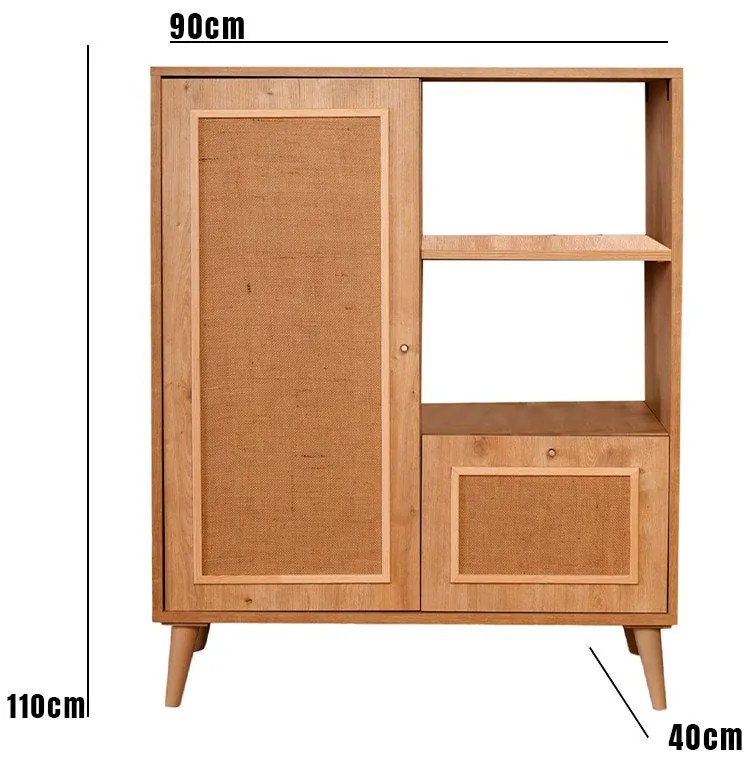 Móvel Multiuso Jüt – Carvalho – 40 cm x 90 cm x 110 cm