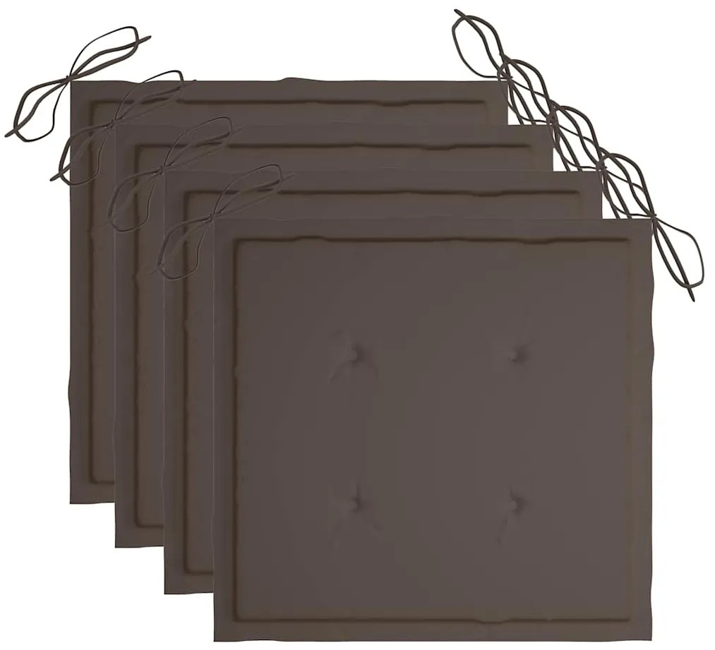 Cadeiras de jantar p/ jardim 3 pcs c/ almofadões acácia maciça