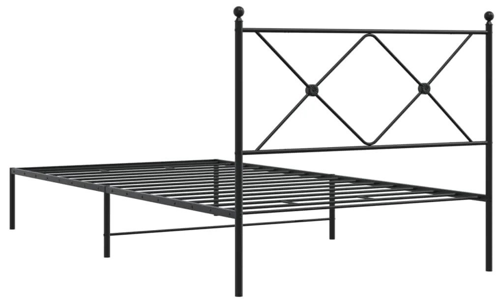 Estrutura de cama com cabeceira 100x200 cm metal preto