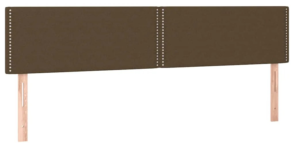 Cama box spring c/ colchão/LED 120x190cm tecido castanho-escuro