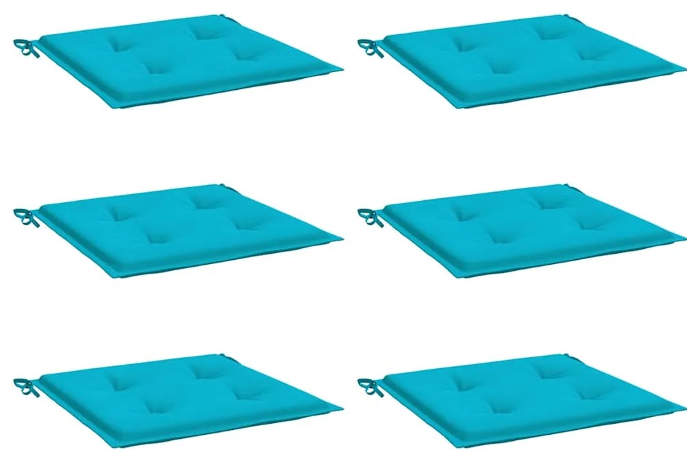 Almofadões p/ cadeira 6 pcs 40x40x4 cm tecido turquesa