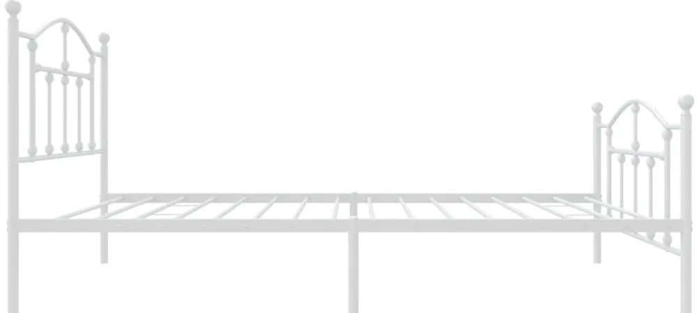 Estrutura de cama com cabeceira e pés 90x190 cm metal branco