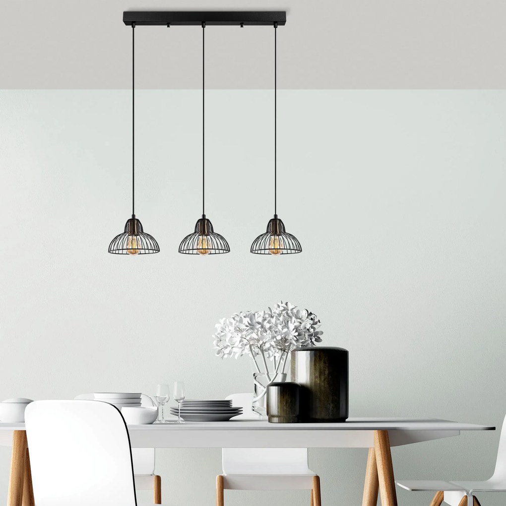 Candeeiro de Teto Dopo – Preto Antique – 70 x 20 x 114 cm