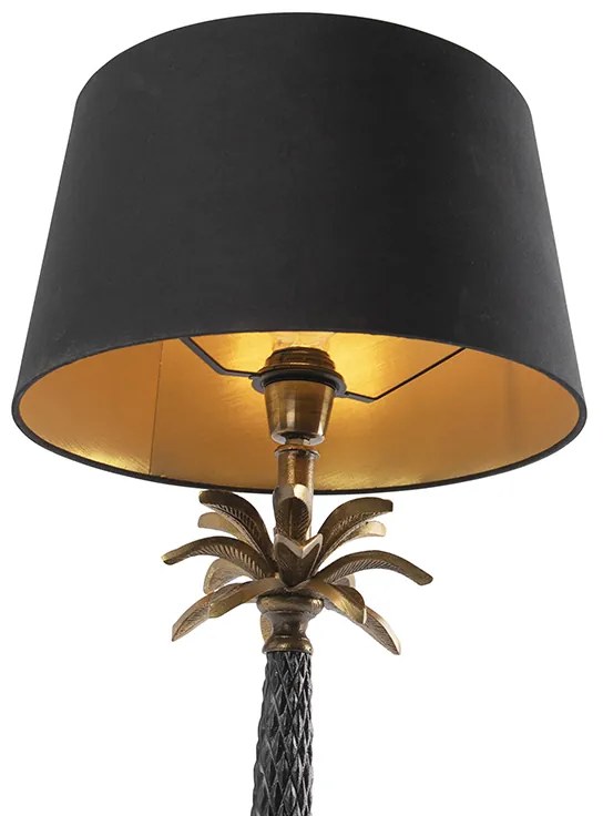 Candeeiro de mesa Art Deco bronze com abajur preto 35 cm - Areka Art Deco