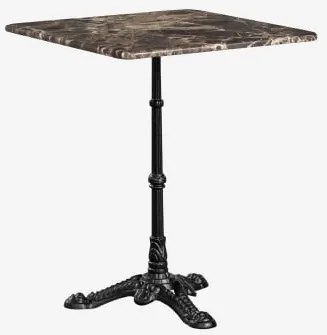 Mesa De Bar Quadrada Em Pedra Natural Azteca 70 X 70 Cm & Mármore Castanho Emperador - Preto - Sklum