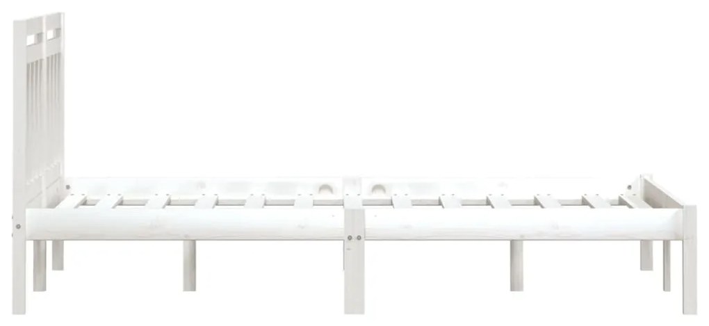 Estrutura de cama 200x200 cm pinho maciço branco