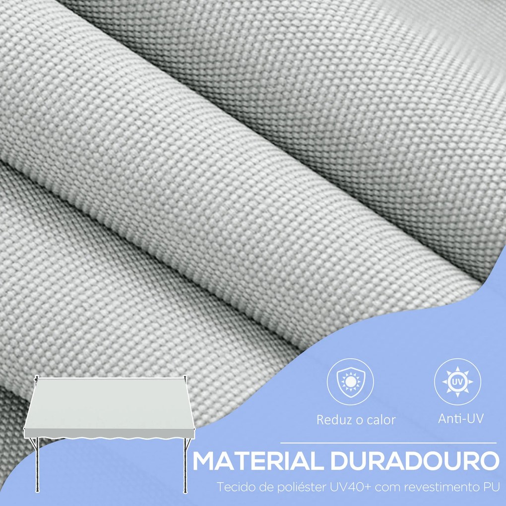 Toldo de Parede Manual Retrátil Ajustável – Modelo Nazaré – 300x170 cm