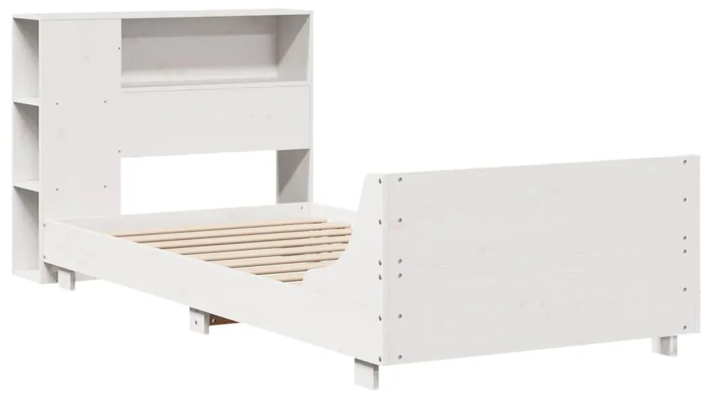 Cama sem colchão 90x200 cm madeira de pinho maciça branco