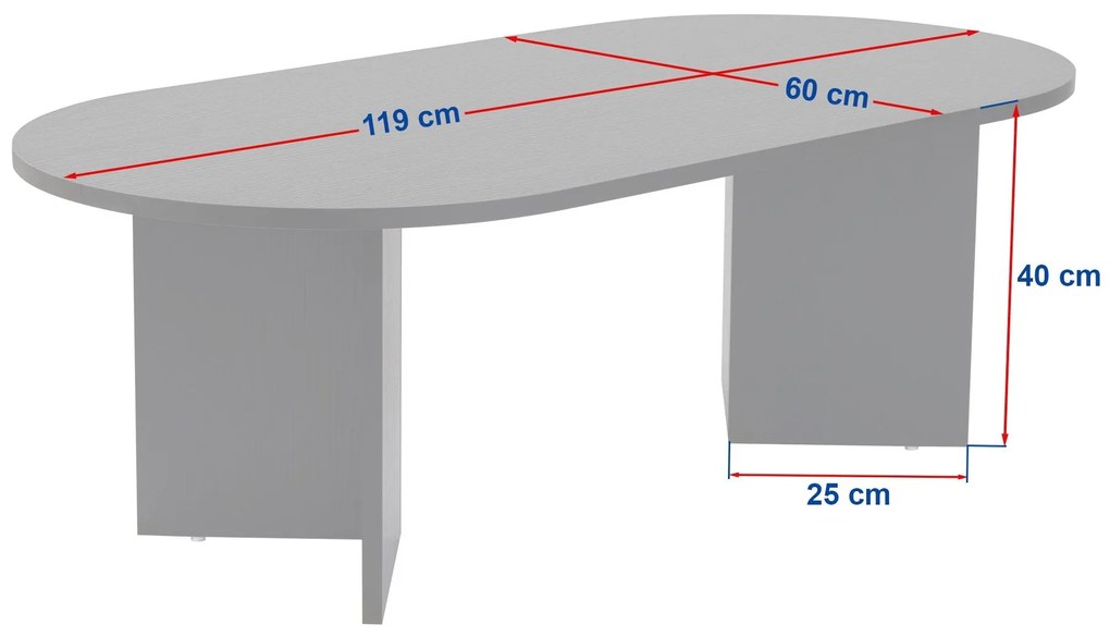 Mesa de Centro Sable – Branco – 119x40x60 cm