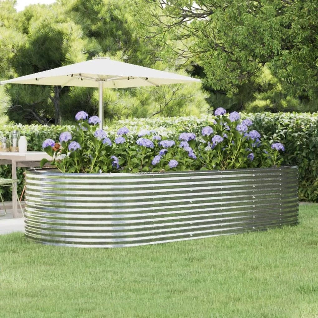 vidaXL Canteiro elevado jardim 291x140x68 aço galvanizado prateado