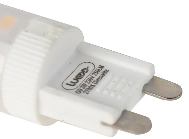 Conjunto de 5 Lâmpadas LED G9 Dimerizáveis 3W 280lm 2700K