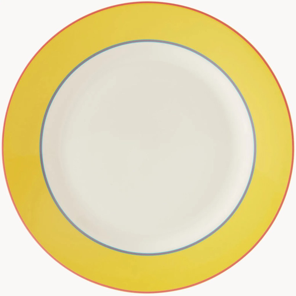 Prato marcador em porcelana fina Yellow Round Charger