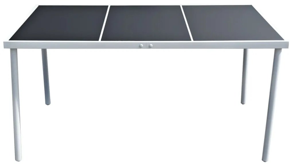 Mesa de jardim 150x90x74 cm preto aço