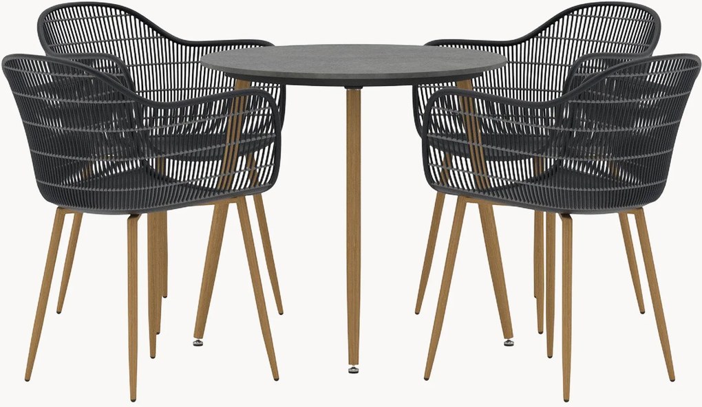 Conjunto de jantar para jardim Anafi, conjunto de 5