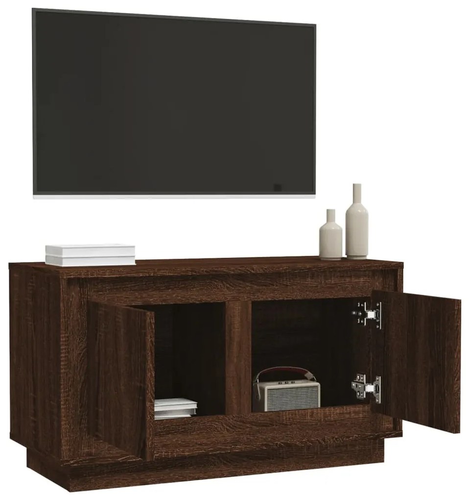 Móvel de TV 80x35x45 cm derivados de madeira carvalho castanho