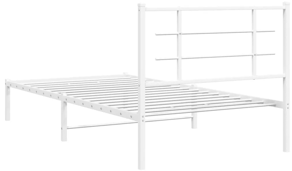 Estrutura de cama em metal com cabeceira 107x203 cm branco