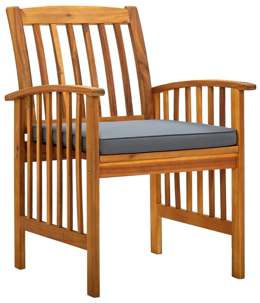 Cadeiras de jantar p/ jardim 3 pcs c/ almofadões acácia maciça