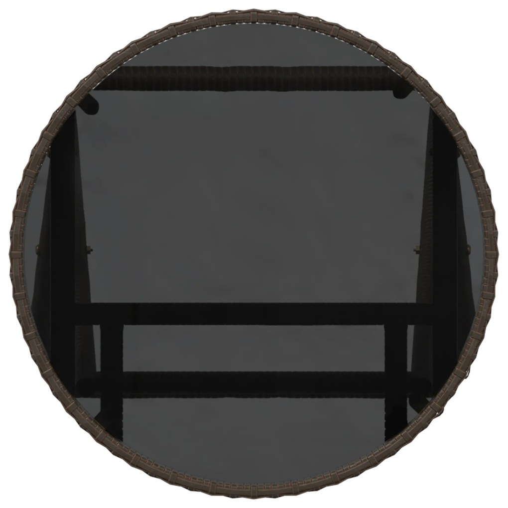 Conjunto de Bistro de Jardim 3 Peças com Almofadas Castanho em Rattan
