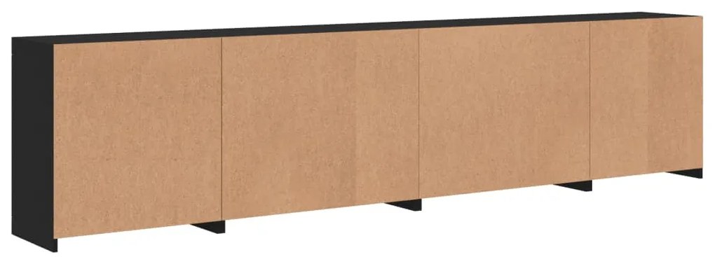 Aparador com luzes LED 283x37x67 cm preto