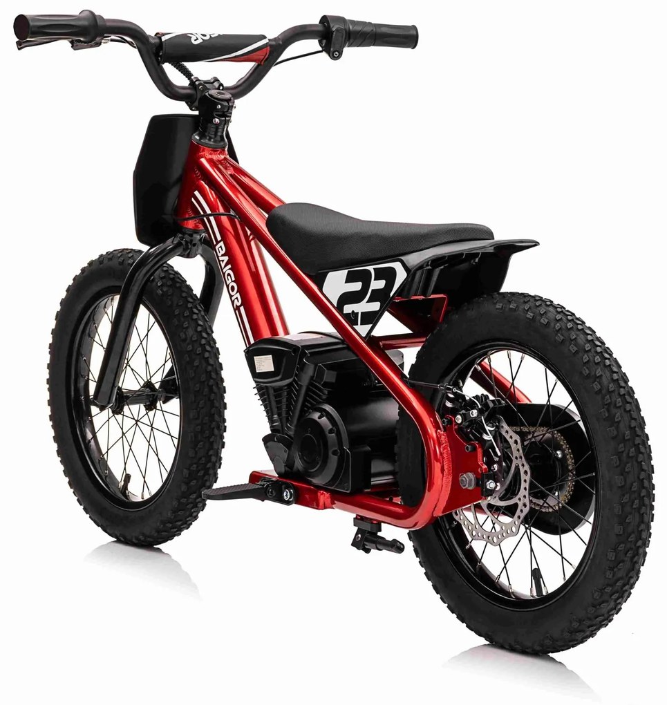 Bicicleta Eletrica Crianças 24V 250W Motor BAIGOR 23 PRO Vermelha