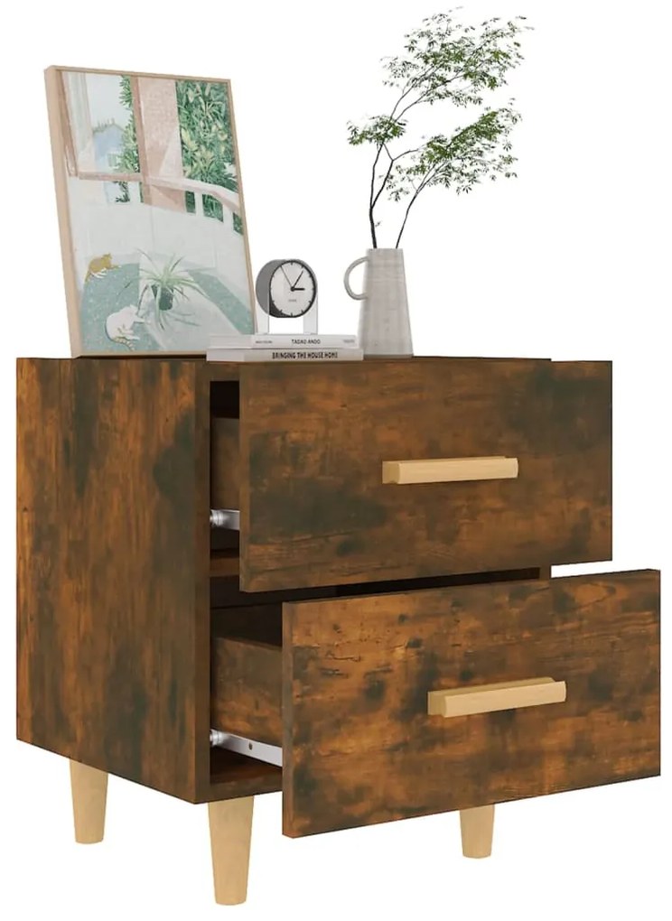 Mesa de cabeceira 40x35x47,5 cm carvalho fumado