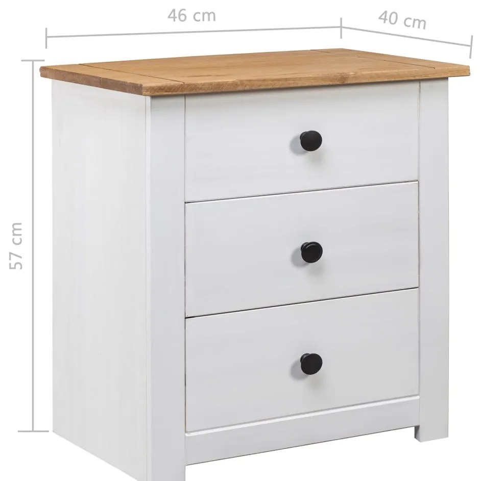 Mesa de cabeceira 46x40x57 cm madeira de pinho panama branco
