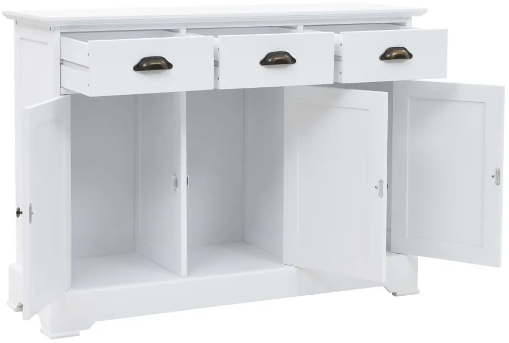 Aparador com 3 portas em MDF e madeira de pinho 105x35x77,5 cm