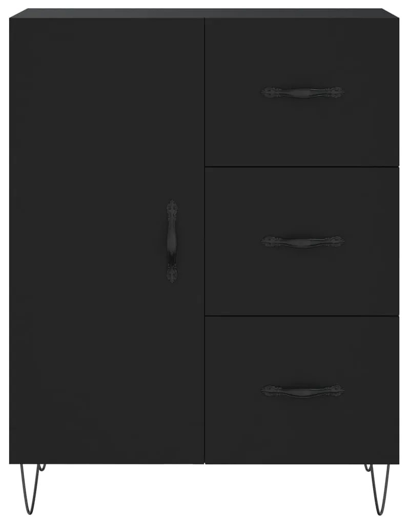 Armário alto 69,5x34x180 cm derivados de madeira preto