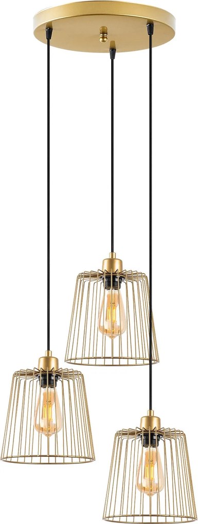 Candeeiro de Teto Pirlo – Dourado Brilhante – 50 x 50 x 114 cm