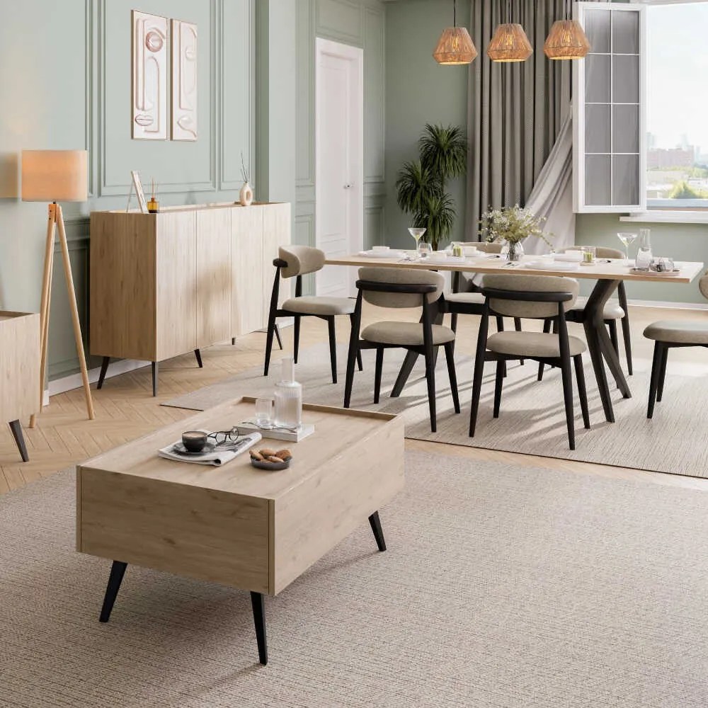 Aparador "Rovere" - Carvalho - 180x100x43cm - Design Moderno