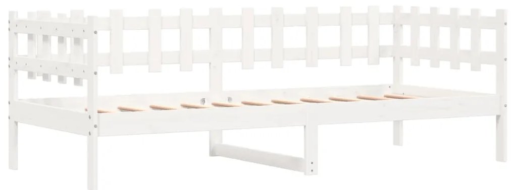 Sofá-cama 80x200 cm madeira de pinho maciça branco