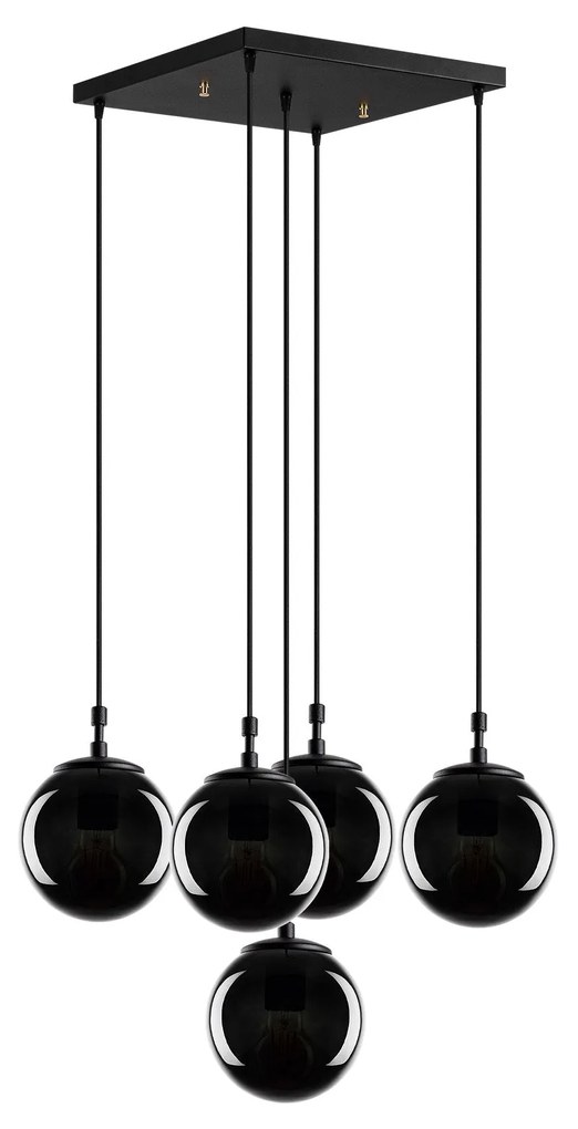 Candeeiro de Teto Efe – Preto Fumado – 65 x 65 cm