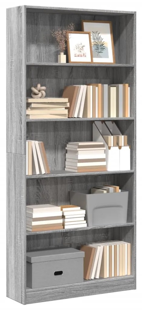 vidaXL Estante 80x24x176 cm derivados de madeira cinzento sonoma