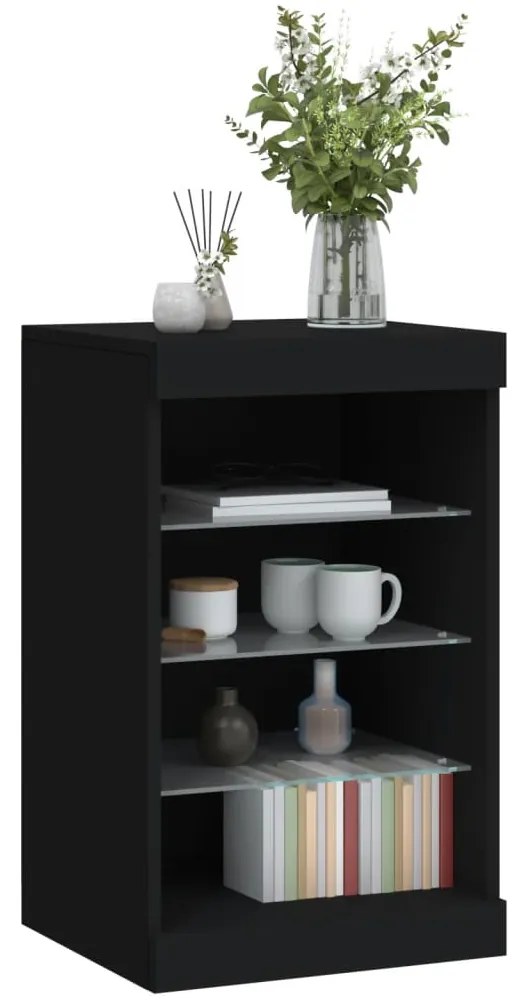 Aparador com luzes LED 41x37x67 cm preto