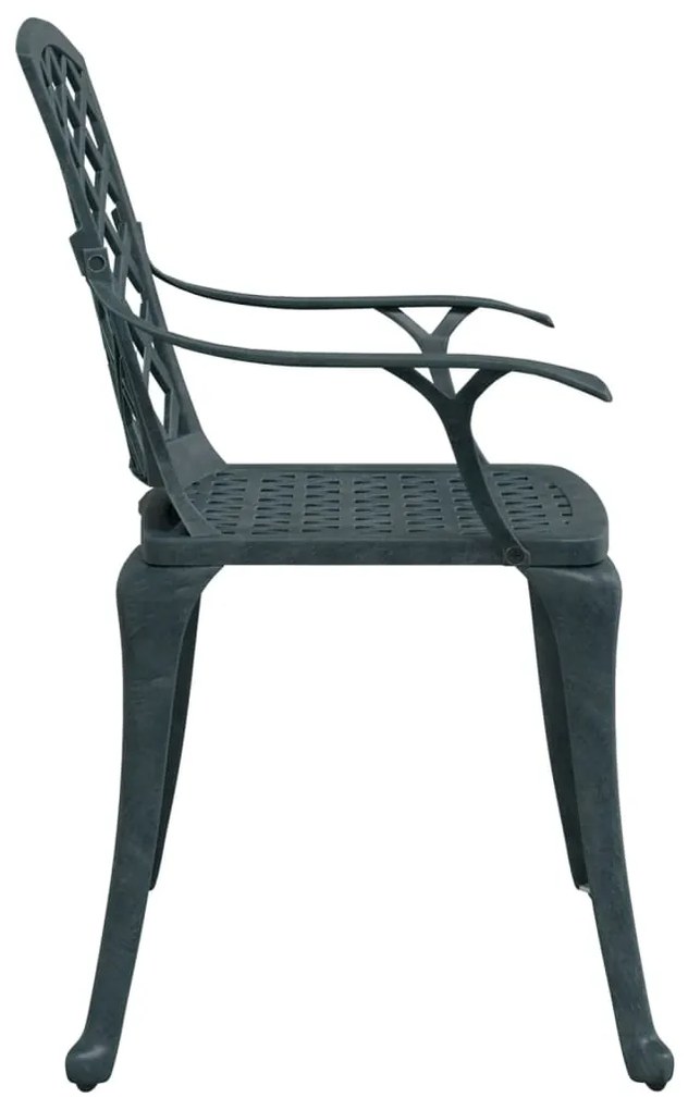Cadeiras de jardim 2 pcs alumínio fundido verde