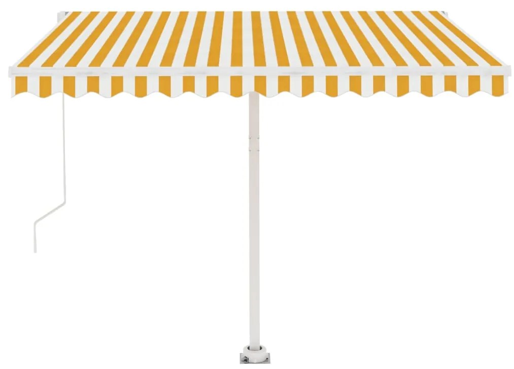 Toldo retrátil manual independente 350x250 cm amarelo e branco