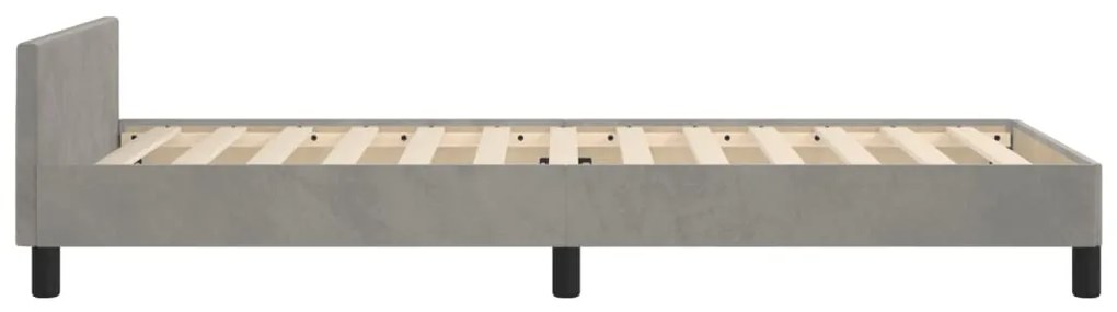 Estrutura de cama sem colchão 80x200 cm veludo cinzento-claro