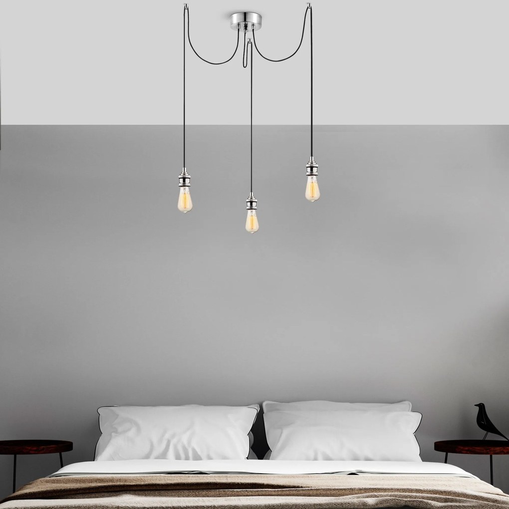 Chandelier Kabluni – Cromado – 96 x 6 cm