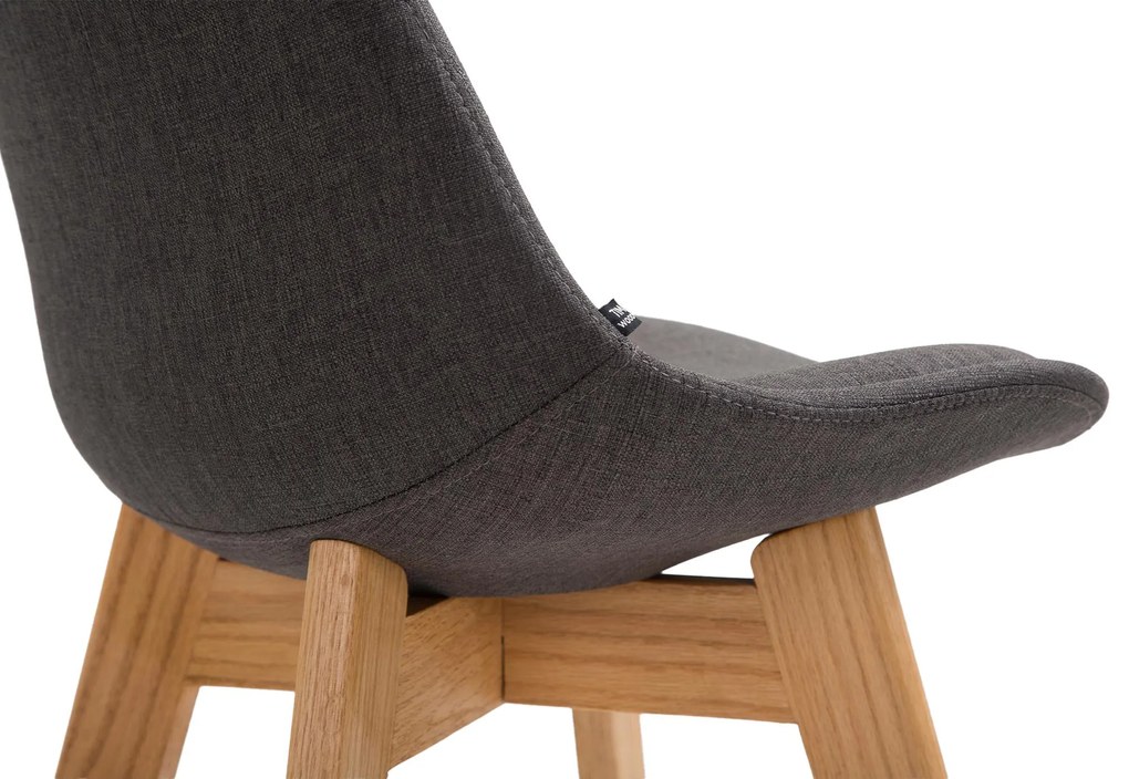 Banco de bar Cannes em tecido e com estrutura de Cor Natural 48 x 112 x 56 cm Cinzento escuro