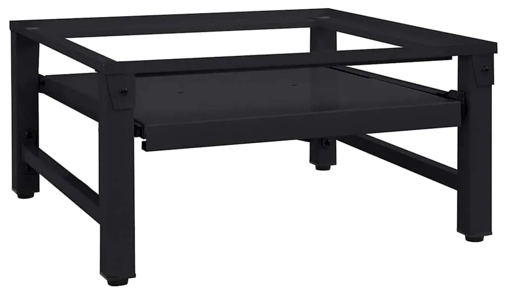 vidaXL Pedestal para Máquina de Lavar Preto 62 x 60,5 x 32,5 cm Aço