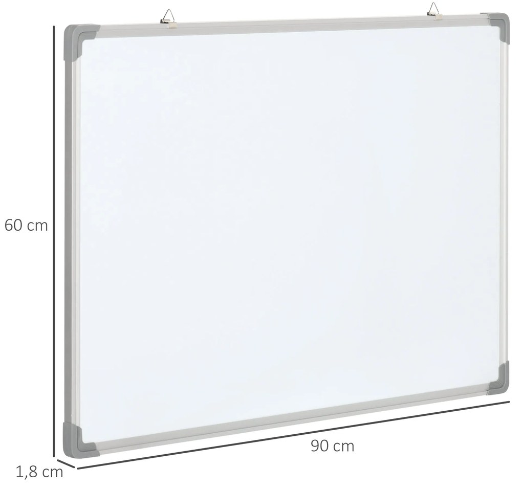 HOMCOM Quadro Magnético com Estrutura de Liga de Alumínio 90x60 cm Qua