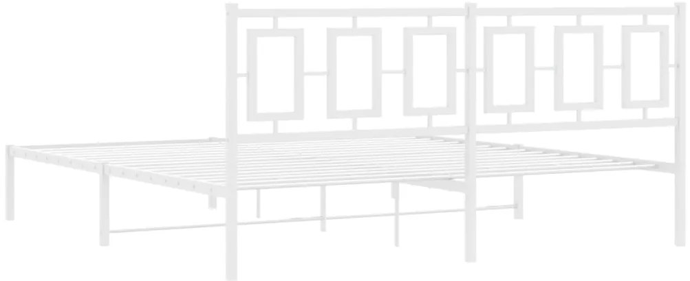 Estrutura de cama com cabeceira 180x200 cm metal branco
